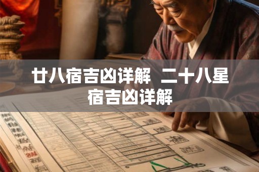 廿八宿吉凶详解  二十八星宿吉凶详解