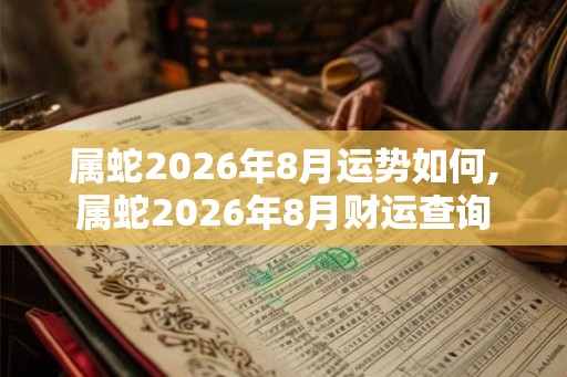 属蛇2026年8月运势如何,属蛇2026年8月财运查询