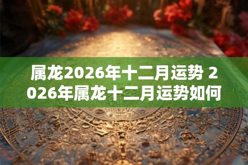属龙2026年十二月运势 2026年属龙十二月运势如何