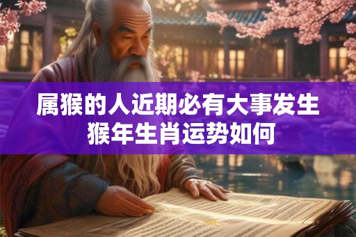 属猴的人近期必有大事发生 猴年生肖运势如何