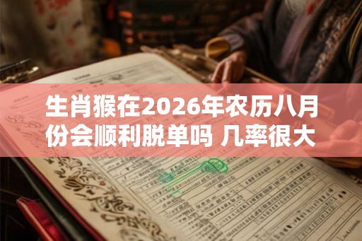 生肖猴在2026年农历八月份会顺利脱单吗 几率很大要珍惜 生肖猴在2026年农历八月份会顺利脱单吗 几率很大要珍惜