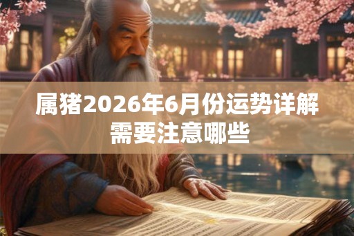 属猪2026年6月份运势详解 需要注意哪些