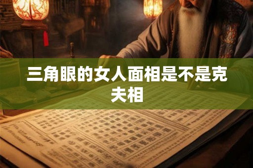 三角眼的女人面相是不是克夫相