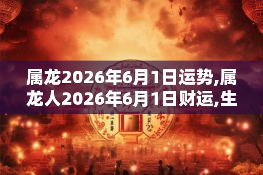 属龙2026年6月1日运势,属龙人2026年6月1日财运,生肖龙2026年6月1日运势