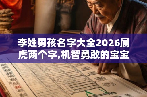 李姓男孩名字大全2026属虎两个字,机智勇敢的宝宝名字