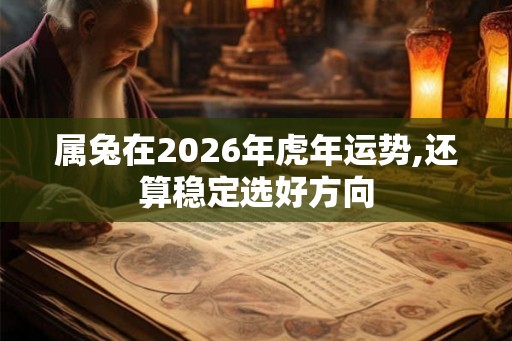 属兔在2026年虎年运势,还算稳定选好方向