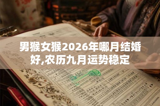 男猴女猴2026年哪月结婚好,农历九月运势稳定