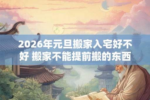 2026年元旦搬家入宅好不好 搬家不能提前搬的东西