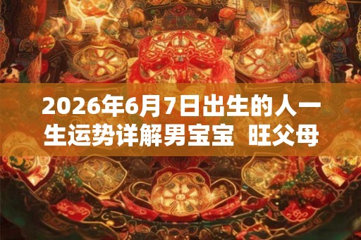 2026年6月7日出生的人一生运势详解男宝宝  旺父母吗