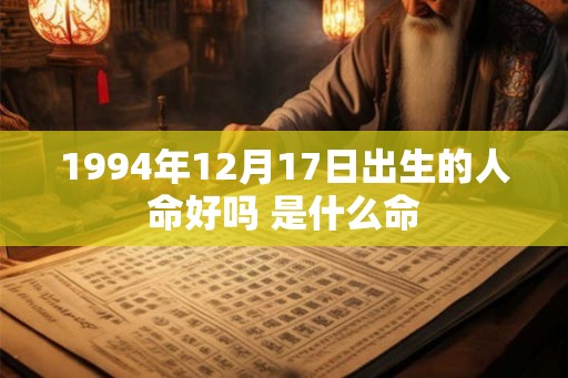 1994年12月17日出生的人命好吗 是什么命