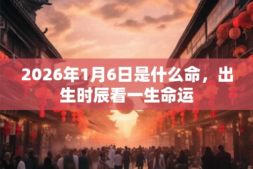 2026年1月6日是什么命，出生时辰看一生命运