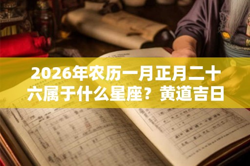 2026年农历一月正月二十六属于什么星座？黄道吉日吗？