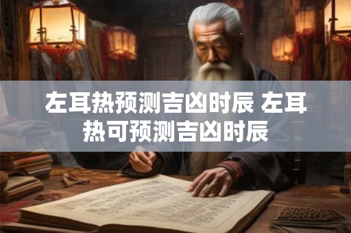 左耳热预测吉凶时辰 左耳热可预测吉凶时辰