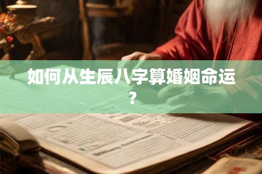 如何从生辰八字算婚姻命运? 如何从生辰八字算婚姻命运?