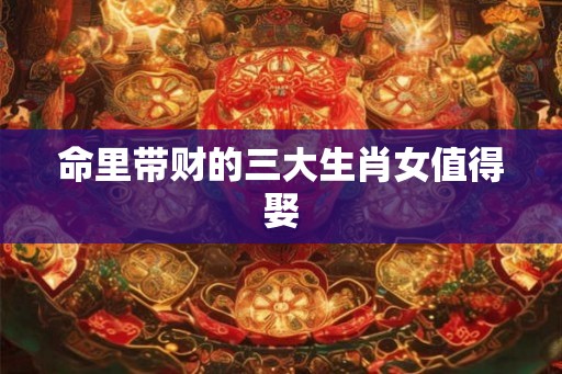 命里带财的三大生肖女值得娶