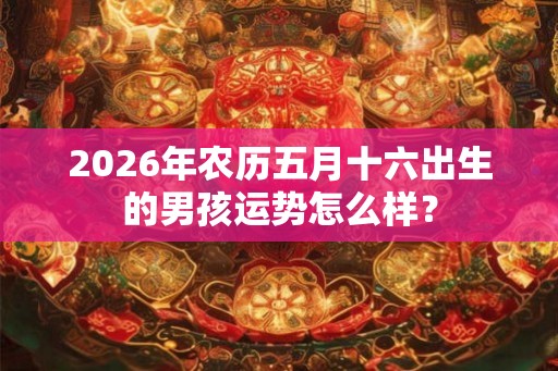 2026年农历五月十六出生的男孩运势怎么样？