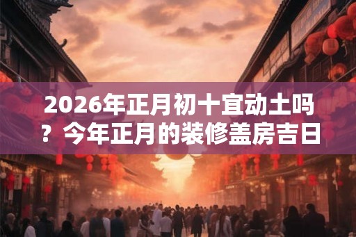 2026年正月初十宜动土吗？今年正月的装修盖房吉日