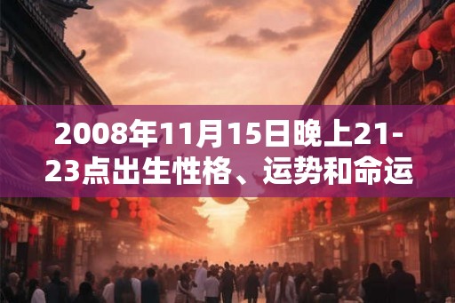 2008年11月15日晚上21-23点出生性格、运势和命运 2008年11月15日晚上21-23点出生性格、运势和命运