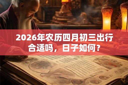 2026年农历四月初三出行合适吗，日子如何？