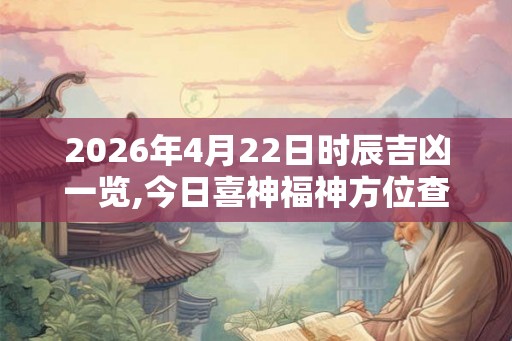 2026年4月22日时辰吉凶一览,今日喜神福神方位查询