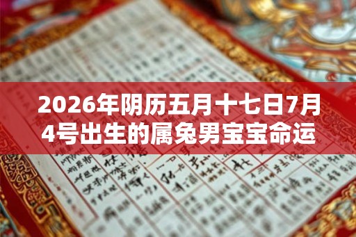 2026年阴历五月十七日7月4号出生的属兔男宝宝命运详解