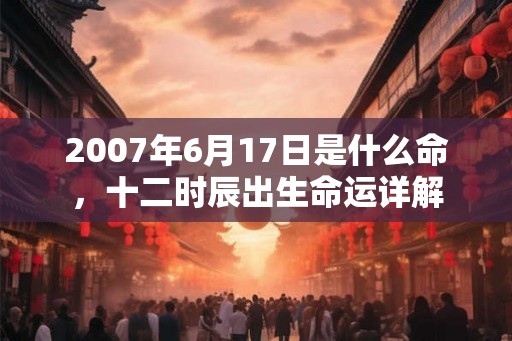 2007年6月17日是什么命,十二时辰出生命运详解 2007年6月17日是什么命,十二时辰出生命运详解