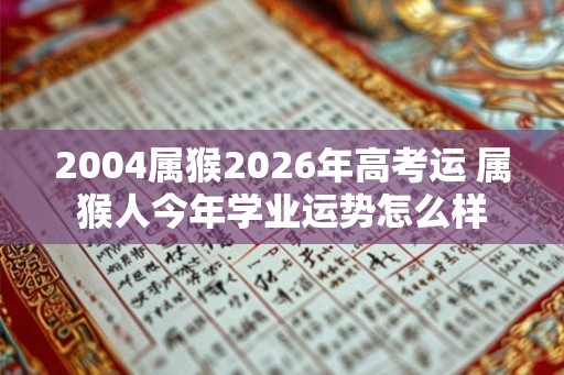 2004属猴2026年高考运 属猴人今年学业运势怎么样