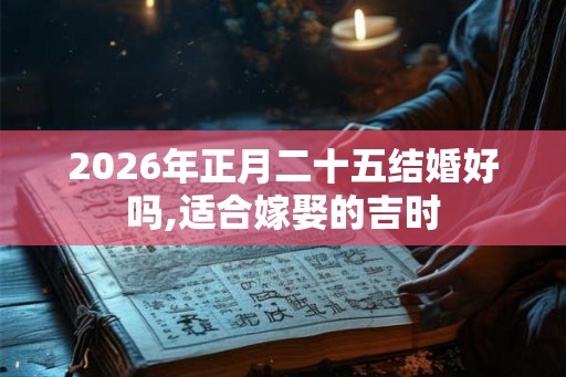 2026年正月二十五结婚好吗,适合嫁娶的吉时