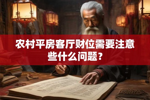 农村平房客厅财位需要注意些什么问题？