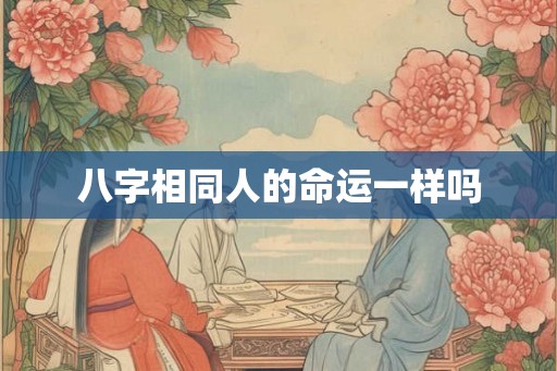 八字相同人的命运一样吗