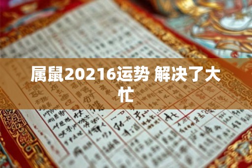属鼠20216运势 解决了大忙