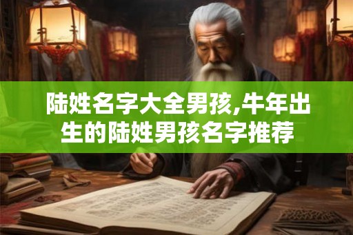 陆姓名字大全男孩,牛年出生的陆姓男孩名字推荐