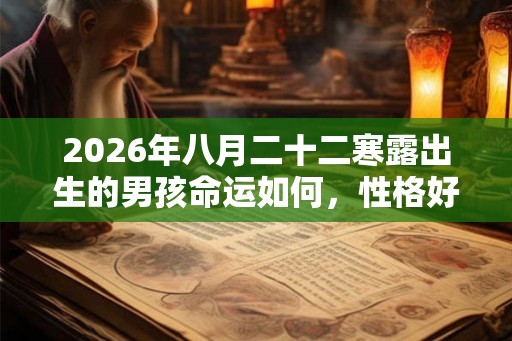 2026年八月二十二寒露出生的男孩命运如何，性格好不好？
