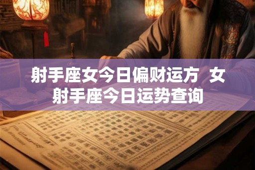 射手座女今日偏财运方  女射手座今日运势查询