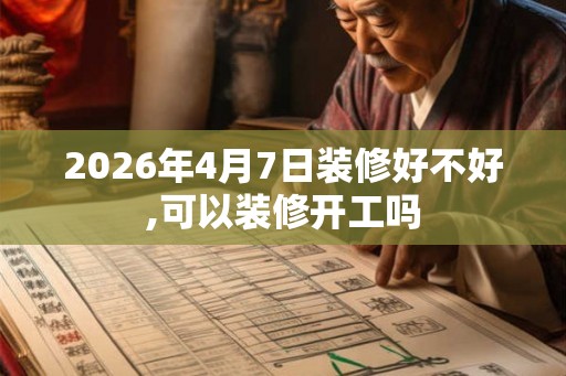 2026年4月7日装修好不好,可以装修开工吗