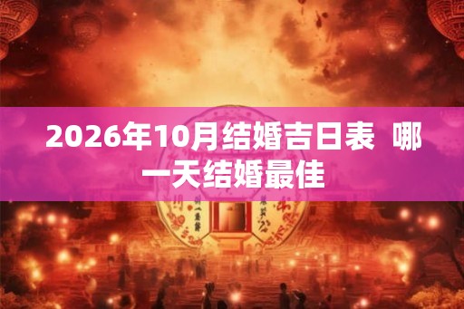 2026年10月结婚吉日表  哪一天结婚最佳