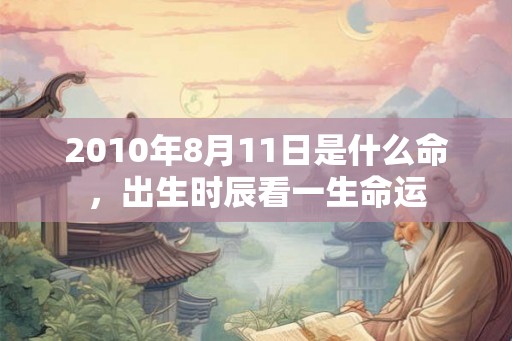2010年8月11日是什么命，出生时辰看一生命运