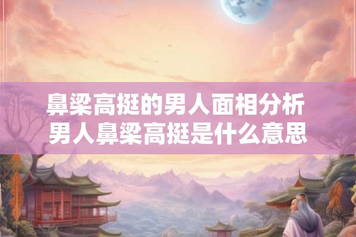 鼻梁高挺的男人面相分析 男人鼻梁高挺是什么意思