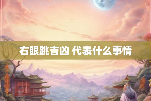 右眼跳吉凶 代表什么事情 右眼跳吉凶 代表什么事情