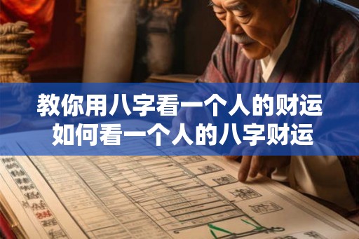 教你用八字看一个人的财运 如何看一个人的八字财运