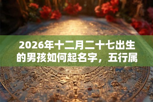 2026年十二月二十七出生的男孩如何起名字，五行属什么
