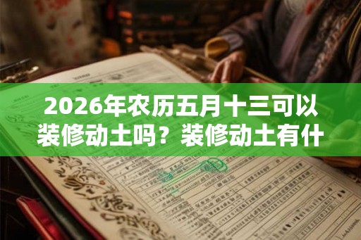 2026年农历五月十三可以装修动土吗？装修动土有什么禁忌？
