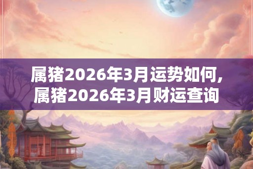 属猪2026年3月运势如何,属猪2026年3月财运查询