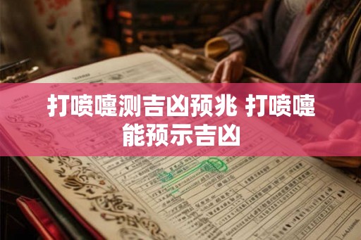打喷嚏测吉凶预兆 打喷嚏能预示吉凶