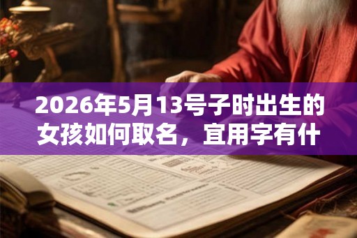 2026年5月13号子时出生的女孩如何取名，宜用字有什么？