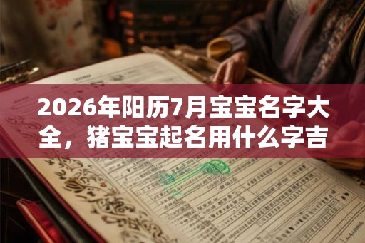 2026年阳历7月宝宝名字大全，猪宝宝起名用什么字吉利？