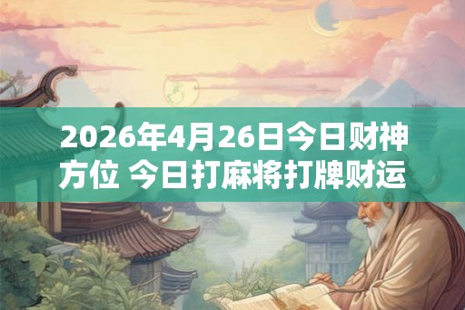 2026年4月26日今日财神方位 今日打麻将打牌财运方位