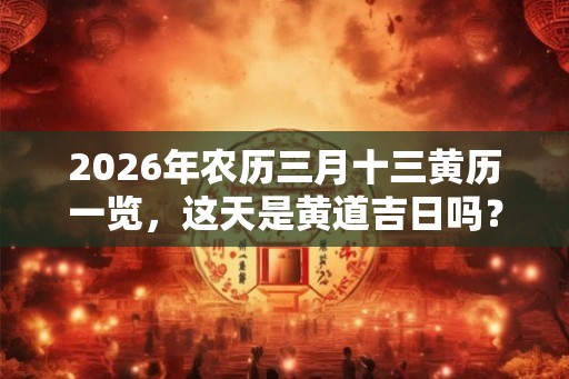2026年农历三月十三黄历一览，这天是黄道吉日吗？