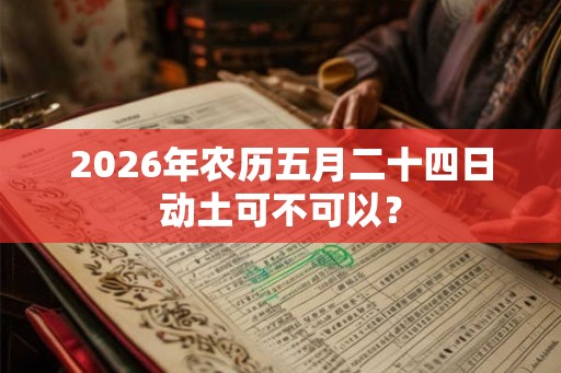 2026年农历五月二十四日动土可不可以？