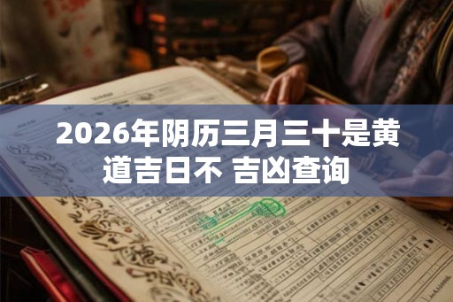 2026年阴历三月三十是黄道吉日不 吉凶查询